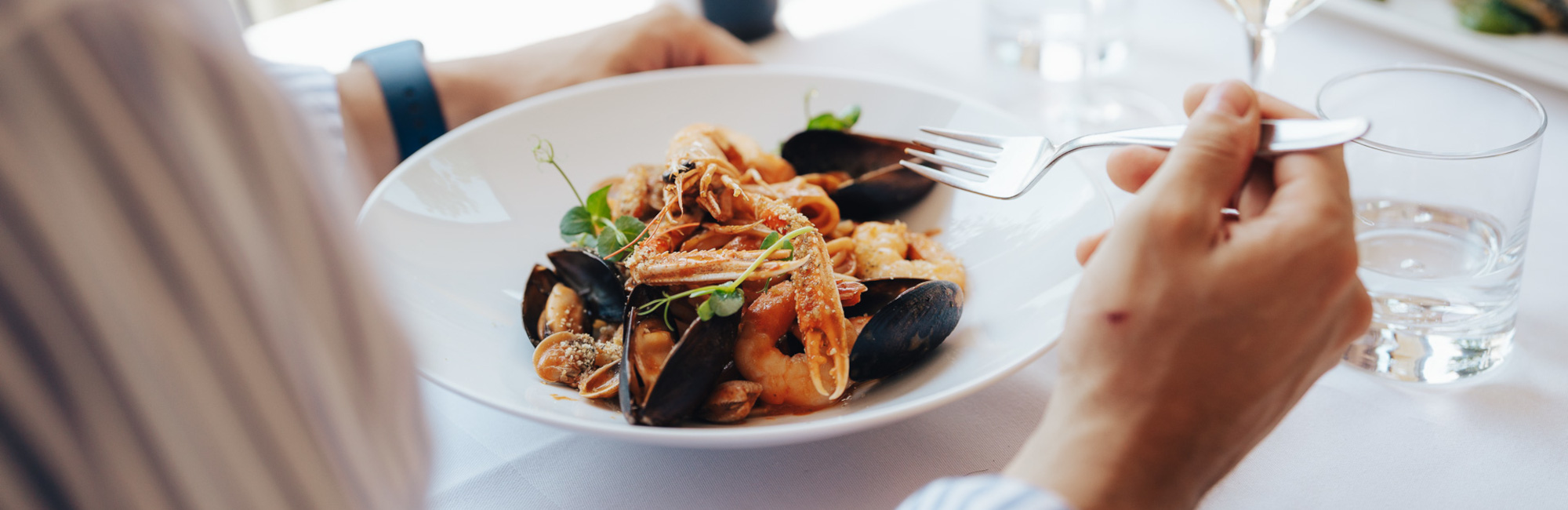 Piatto di spaghetti ai frutti di mare